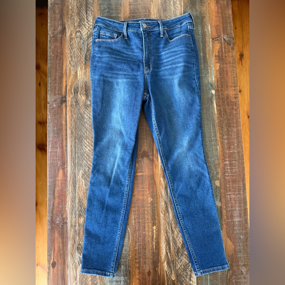 Old Navy Women’s 12 Extra High Rise Rockstar Super Skinny Blue Jeans | SKU 0913